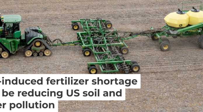 A farmer in Michigan spreads liquid fertilizer on a field. Jim West/UCG/Universal Images Group via Getty Images